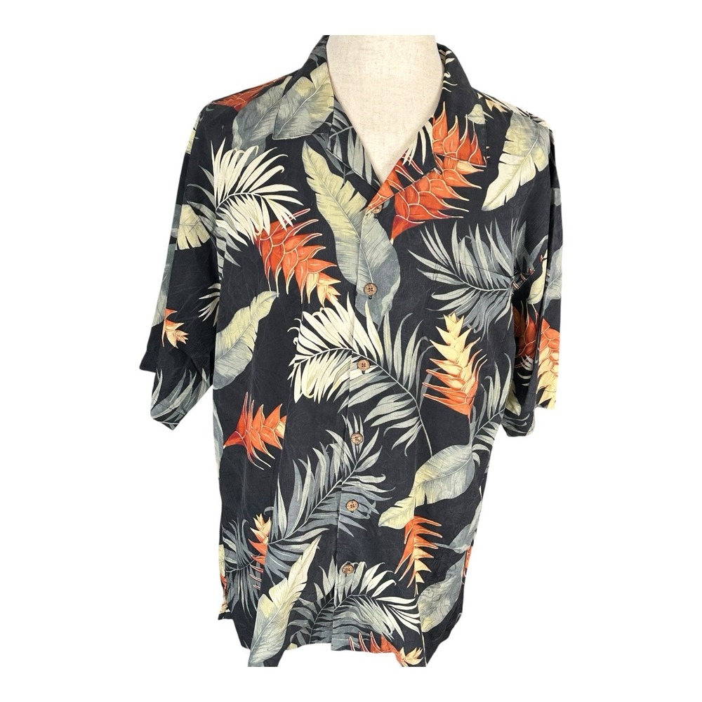 Tommy Bahama Silk Button Down‎ Short Sleeve Men Size XL